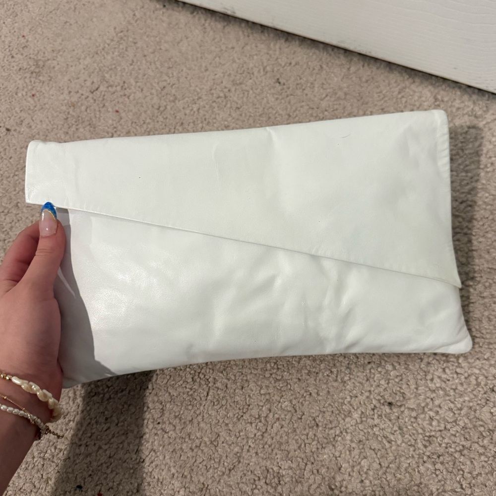 Vintage Asymmetric White Clutch
